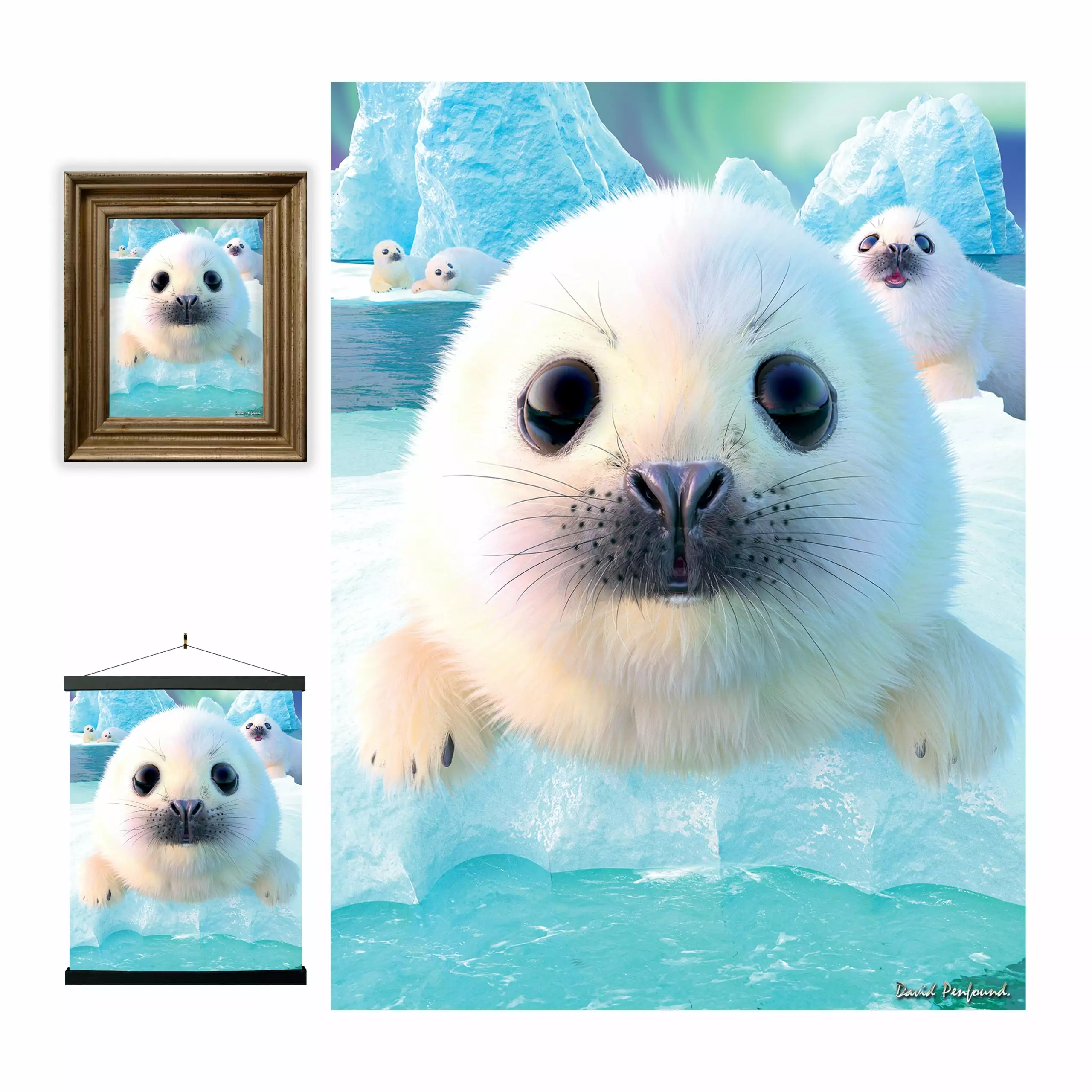 3D LiveLife Lenticular Wall Art Prints Seal Pups Ocean Poster David Penfound Deluxebase