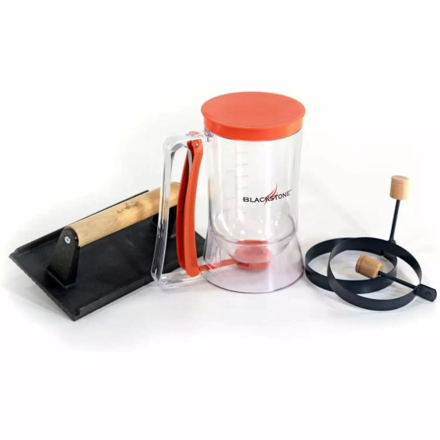 PP 1543 Griddle Breakfast Kit 4 Piece Set Batter Dispenser Bacon Press Egg Pancake Rings fubidia