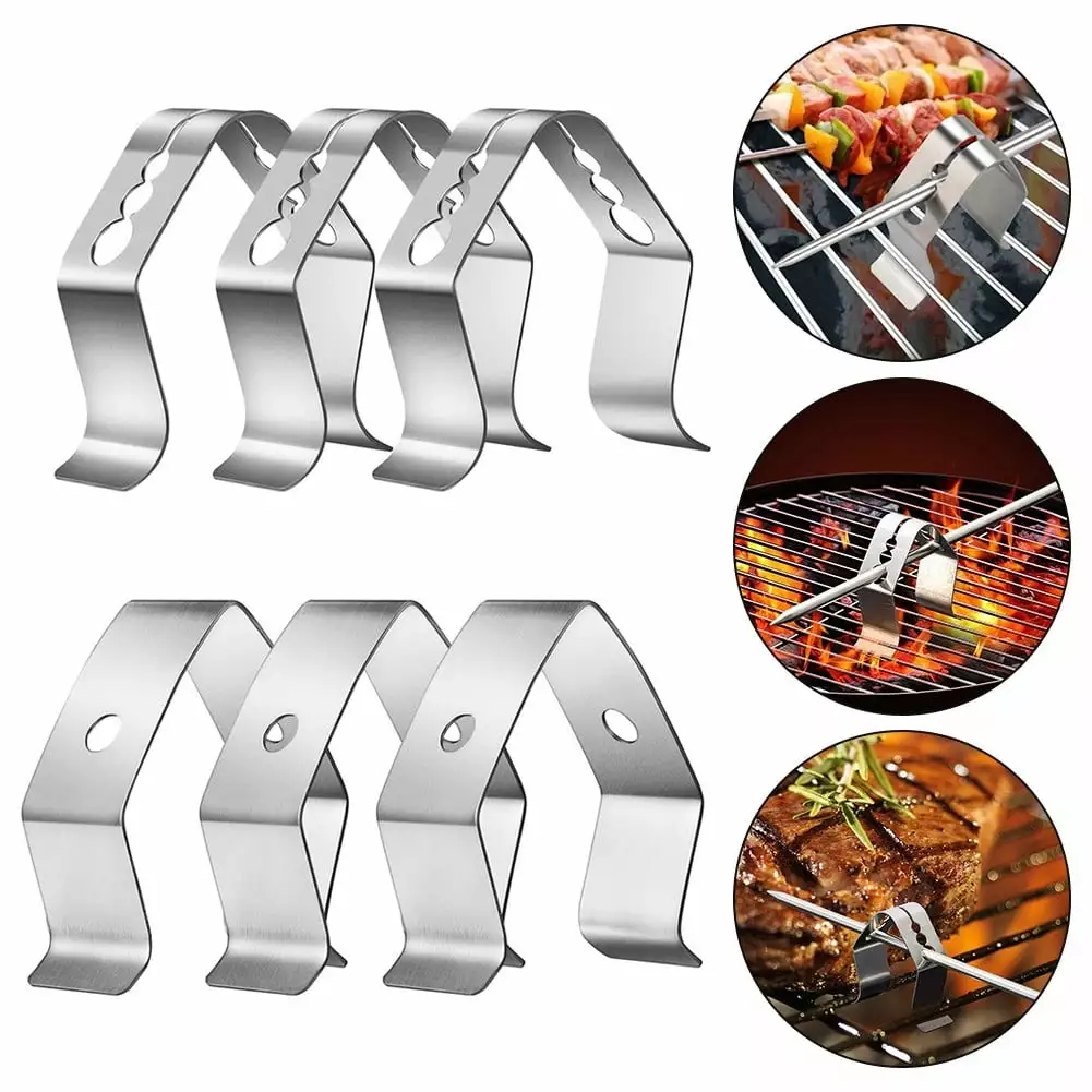 6Pcs Probe Thermometer Barbecue Holder Meat Maverick Igrill Clip BBQ Cooking GLFILL