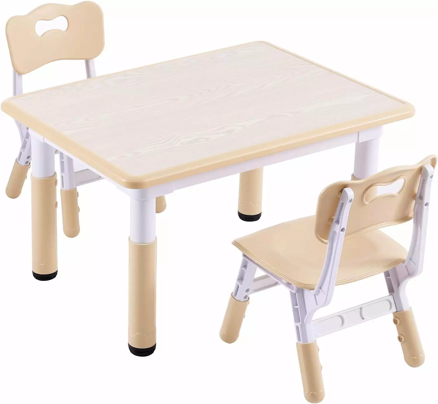 Kids Table and 2 Chairs Set Height-Adjustable Toddler Activity Table Daycare PRECURSOR