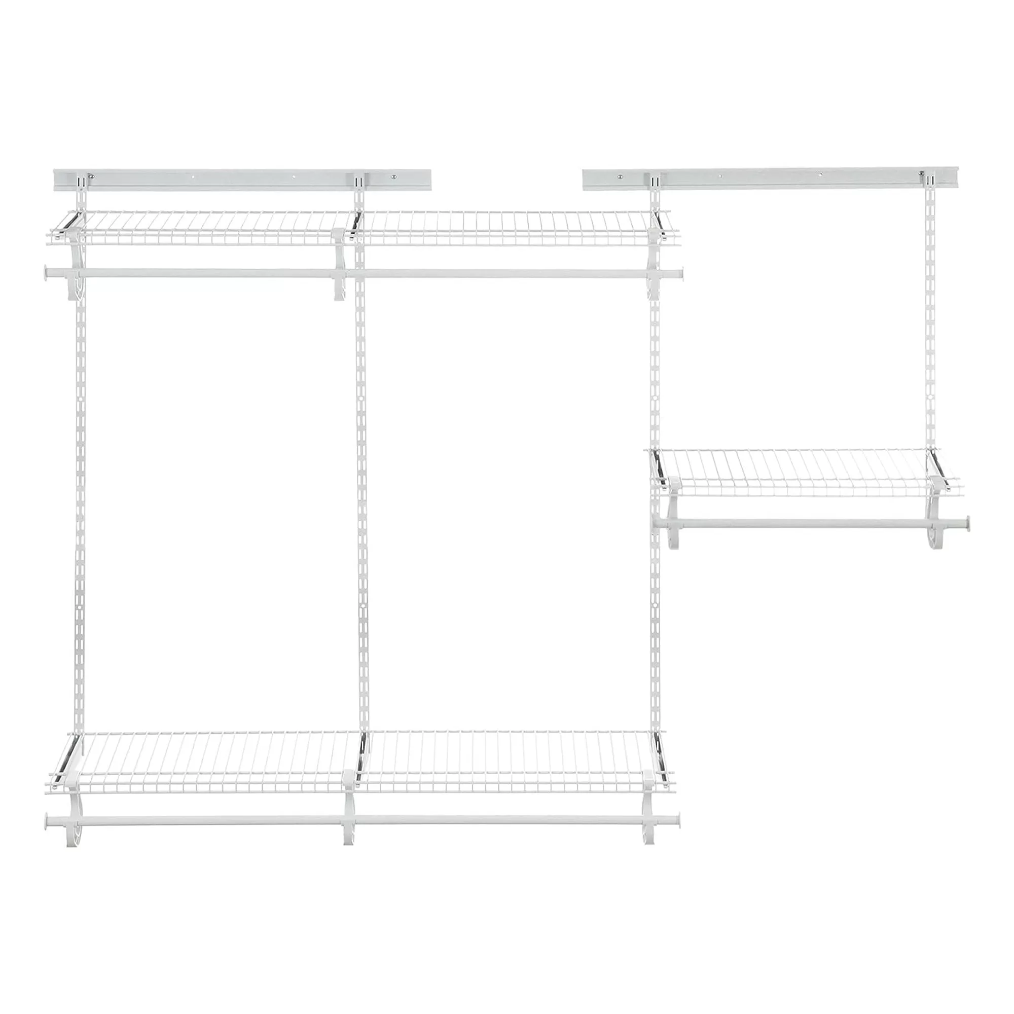 Closetmaid 4 to 6 Foot Adjustable Steel ShelfTrack Closet Organizing Kit White