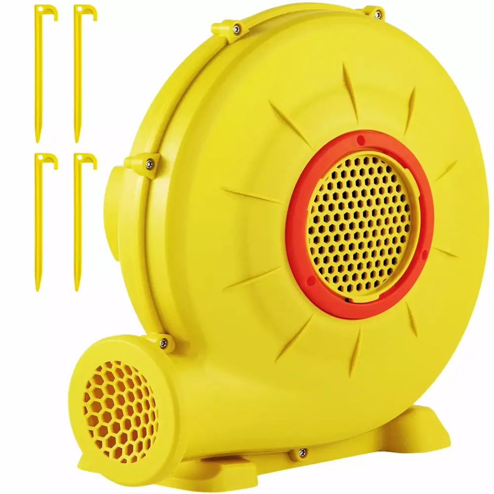 VEVOR 450W 0.6HP Commercial Air Blower Pump Inflatable Bouncy Castles and Jump Slides Travel-friendly Yellow 450w