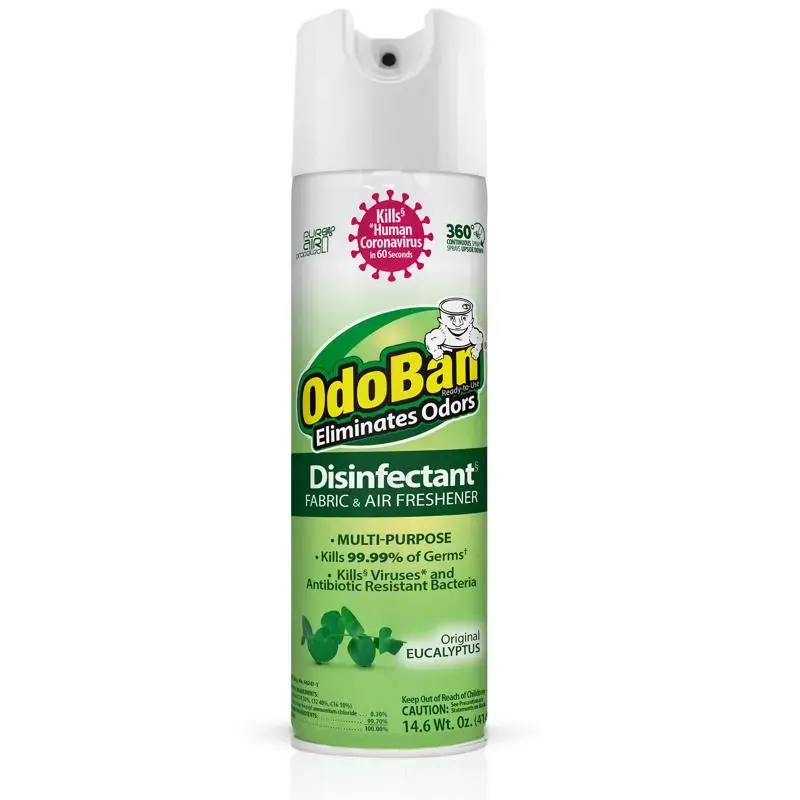 OdoBan Eucalyptus Scent Disinfectant Fabric & Air Freshener 14.6 oz Pack 12