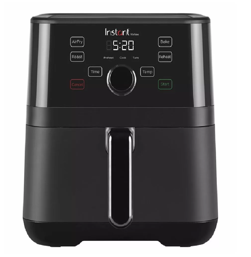 Instant Pot 140-3082-01 Vortex Air Fryer 6--1 Black Compact Design