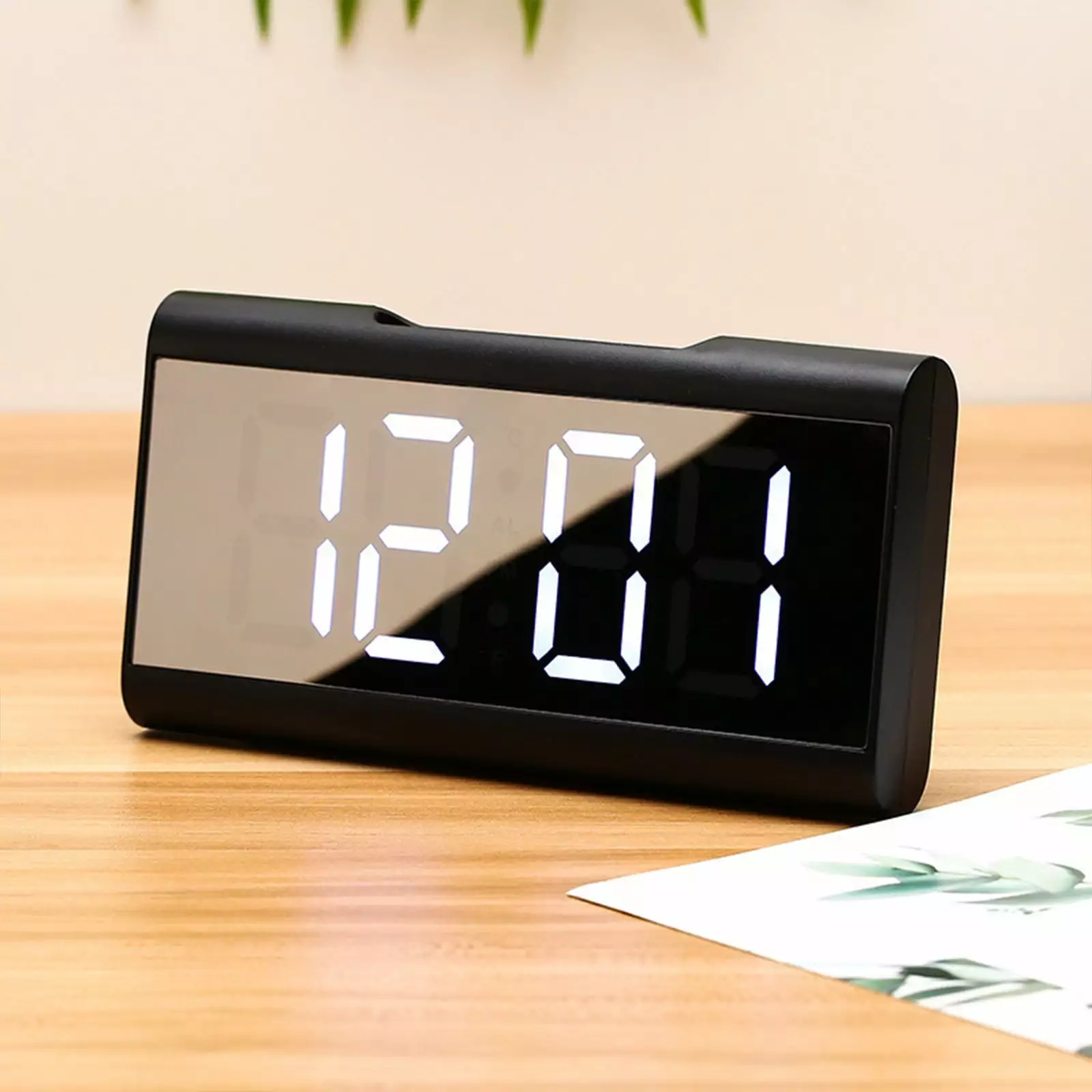 Akmoler Bedside Mirror Clock Multifunction LED Alarm Clock Temperature Display Summer Savings Clearance