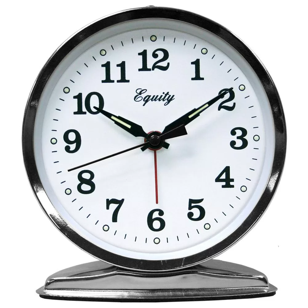 Equity La Crosse 5.50 . Round Wind-Up Loud Bell Chrome Alarm Clock