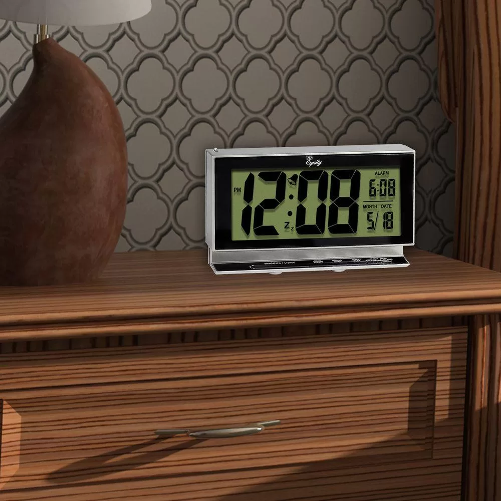Equity La Crosse Large 2 . LCD Alarm Table Clock Night Vision Technology