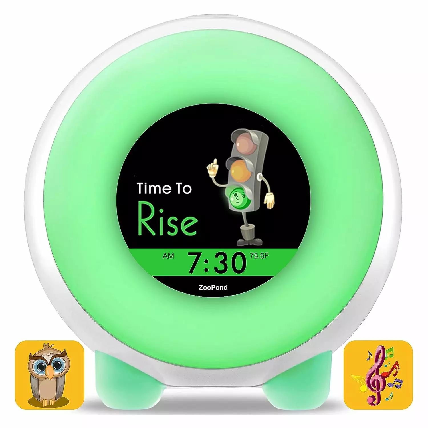 ZOOPOND Kids Alarm Clock Night Light Wake Up Light 16 Cartoon Characters MaximalPower