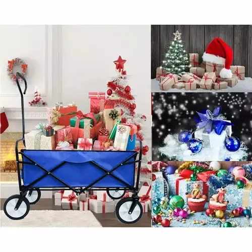 Clearance All-Terrain Folding Wagon Cart Beach Park Picnic Shopping Camping Blue