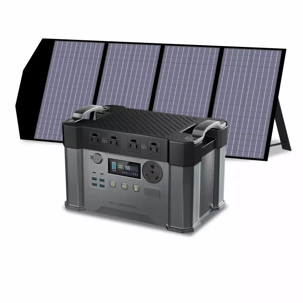 ALLPOWERS S2000Pro Solar Generator Kit 1500Wh Power Station 140W Foldable Solar Panel Camping RV