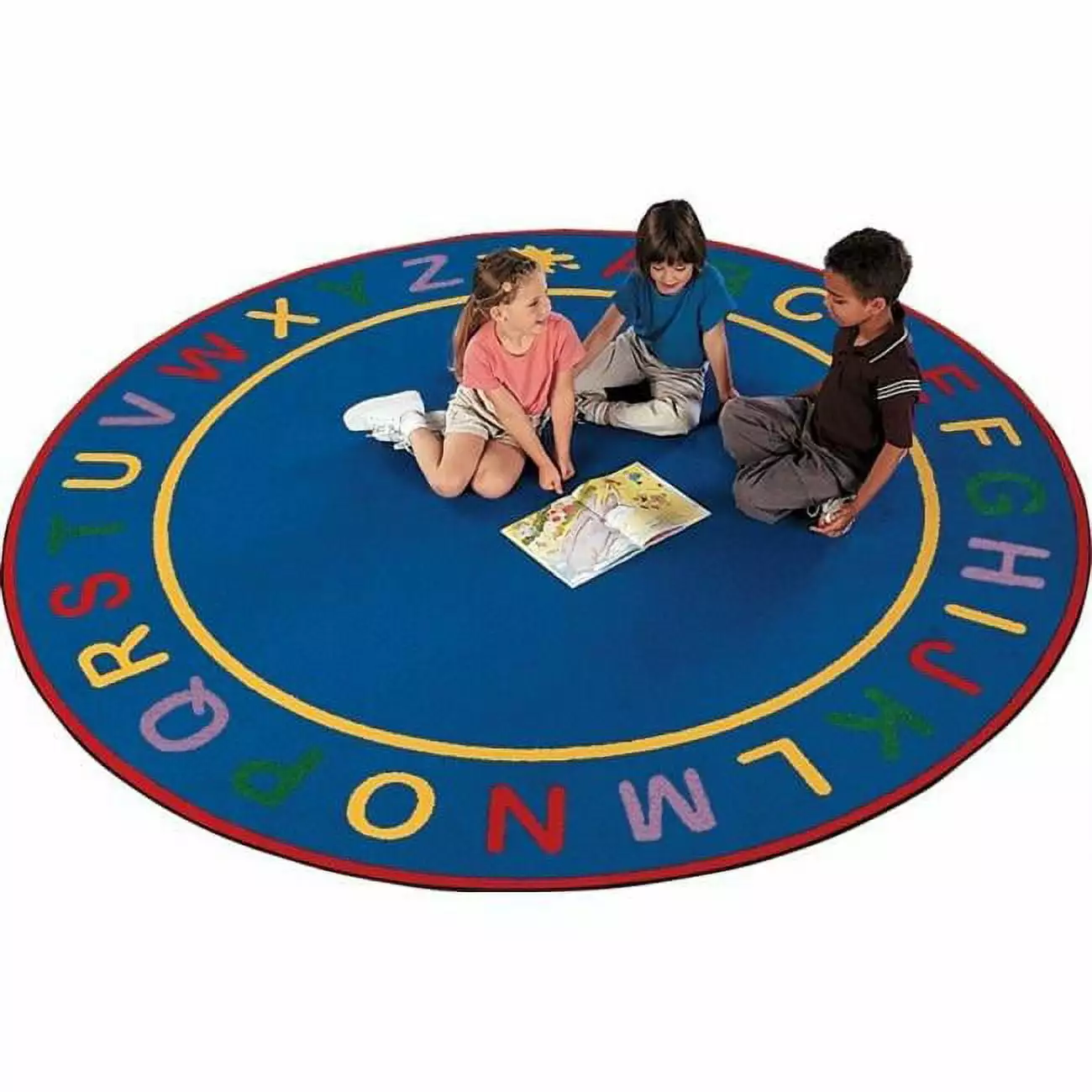 Carpets Kids Alpha 6 ft. Round Educational Rug Classroom or Playroom