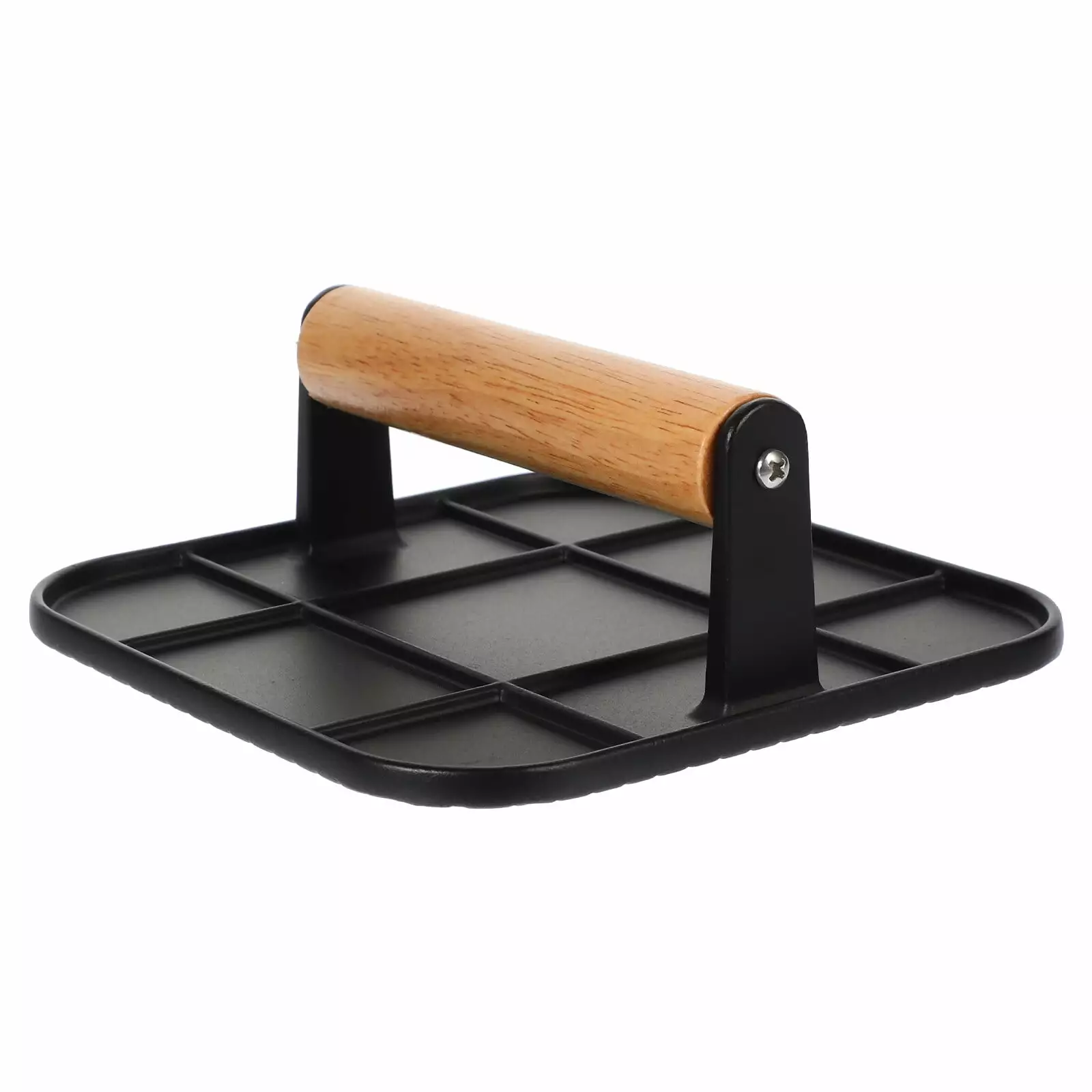 Aluminum Alloy Burger Press Heavy-Duty Bacon Grilling Burger Smasher Grill Press Wooden Handle WUNNO