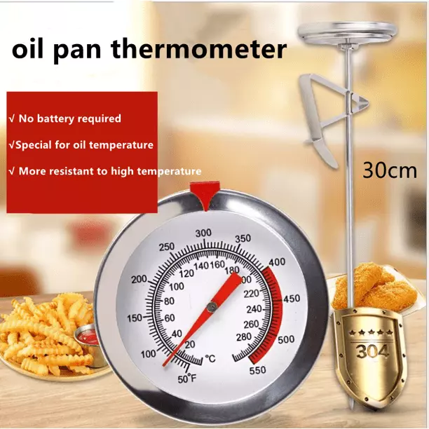 Poultry Meat Thermometer Analog Thermometer Cooking Thermometer Oven Protect Waterproof Large Dial Stainless Steel Probe a...