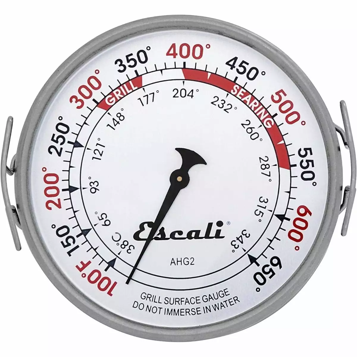 Escali AHG2 Extra Large Grill Analog Surface Thermometer Silver