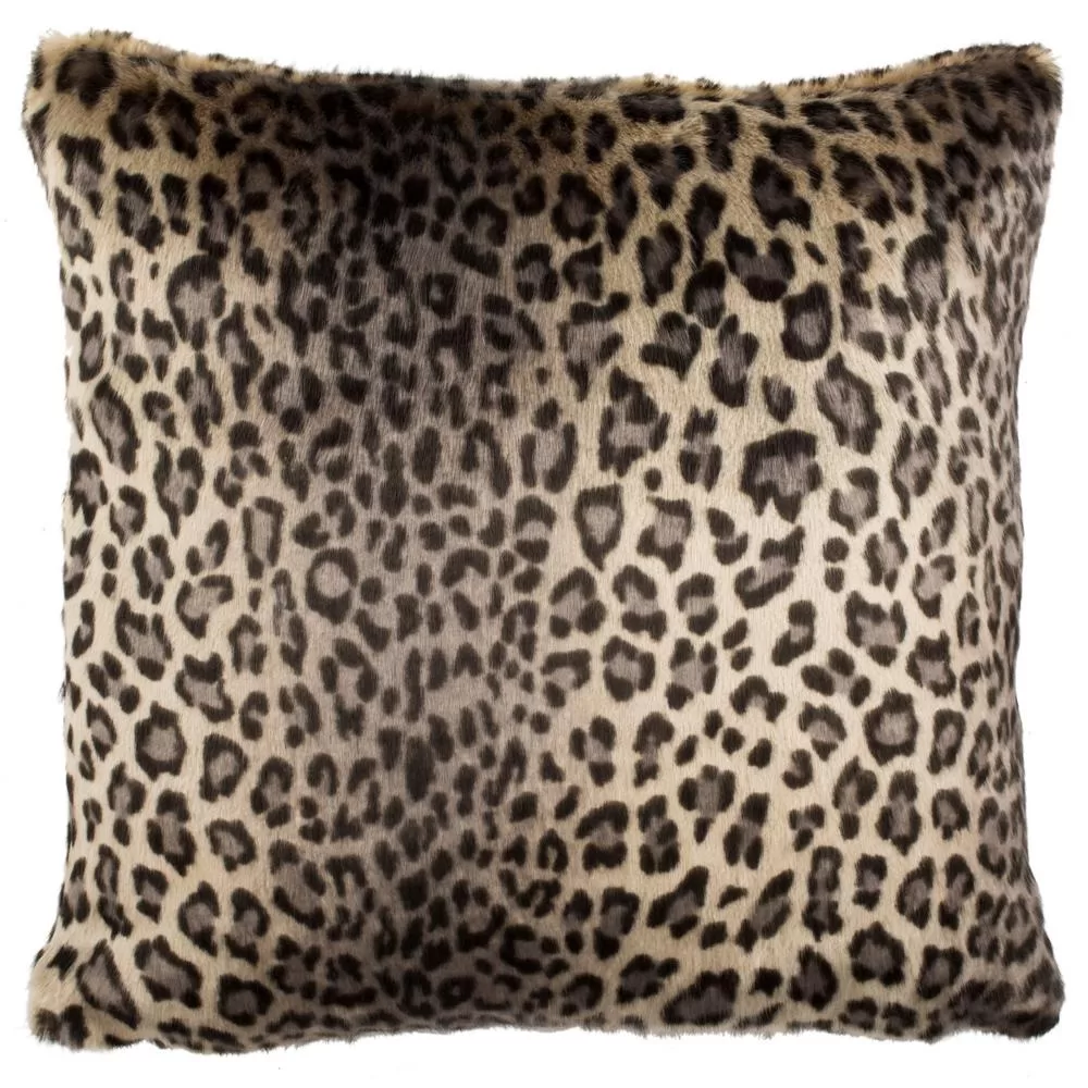 Safavieh Faux Black Leopard Down Alternative Standard Throw Pillow 18x18 Inches