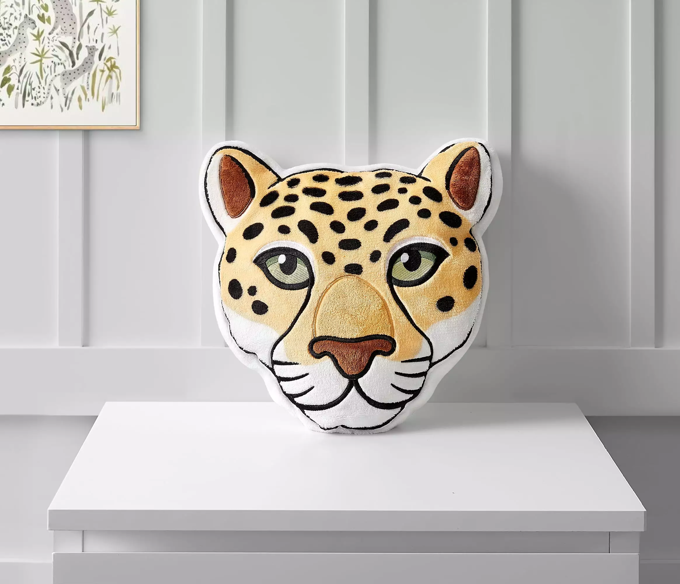 Your Zone Beige Cheetah Decorative Pillow 14x14 Kids
