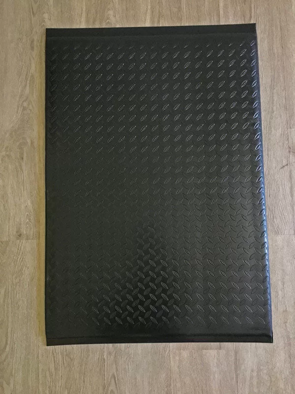 Portico Systems A6085570 Diamond Anti Fatigue Mat PVC Foam Black 36 x 33 Inches