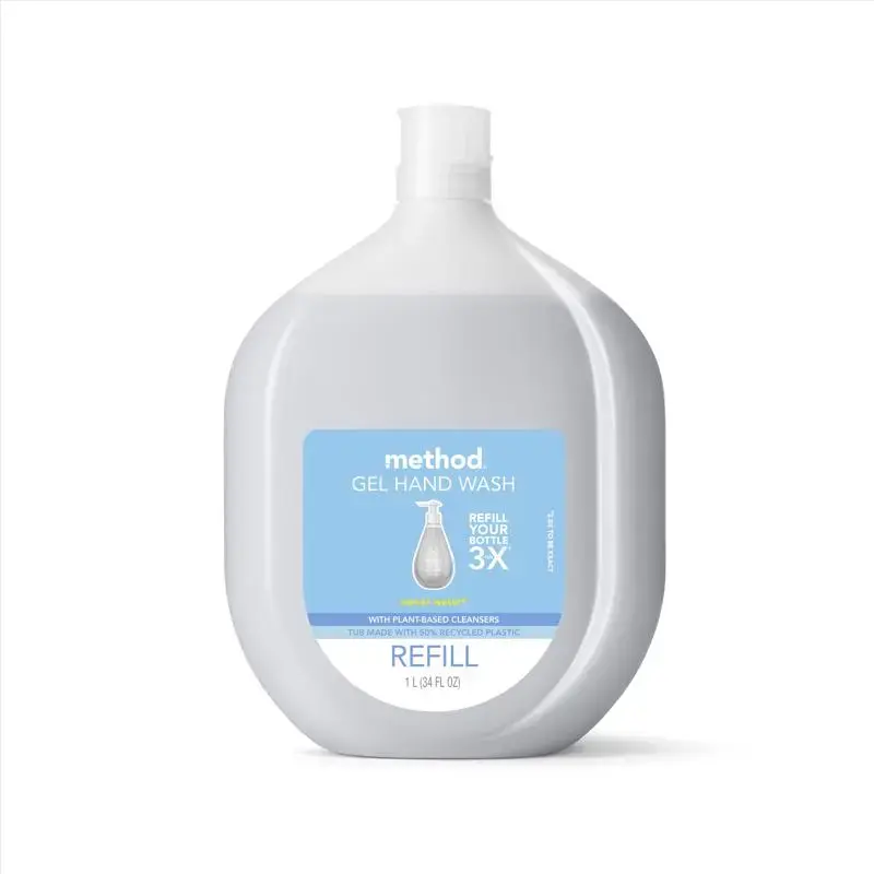 Method Sweet Water Scent Antibacterial Gel Hand Wash 34 oz Pack 4 Refills