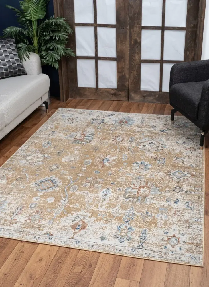Noble - 5'3" X 7'3" Area Rug - Amber