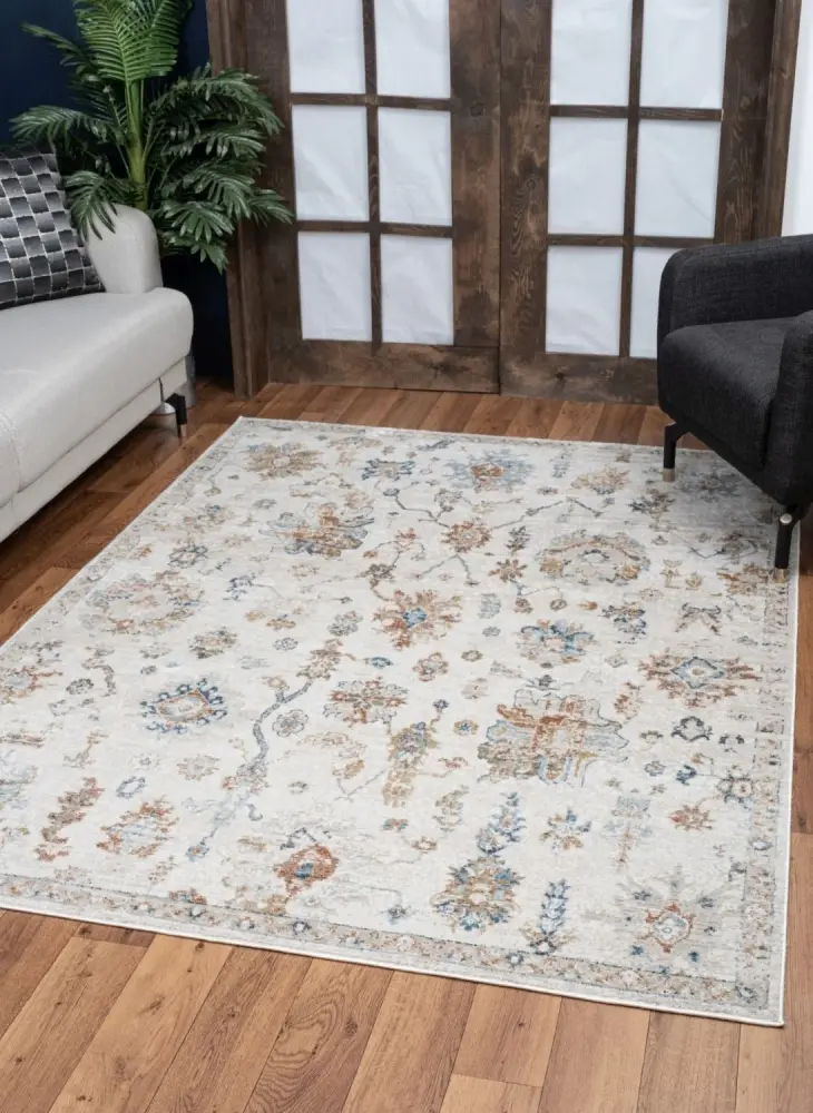 Noble - 5'3" X 7'3" Area Rug - Ivory High Traffic Areas