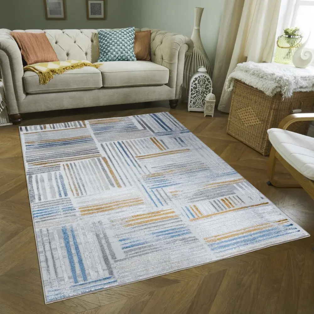 Nova - 5'3" X 7' Area Rug - Multi / Alabaster Odor Barrier