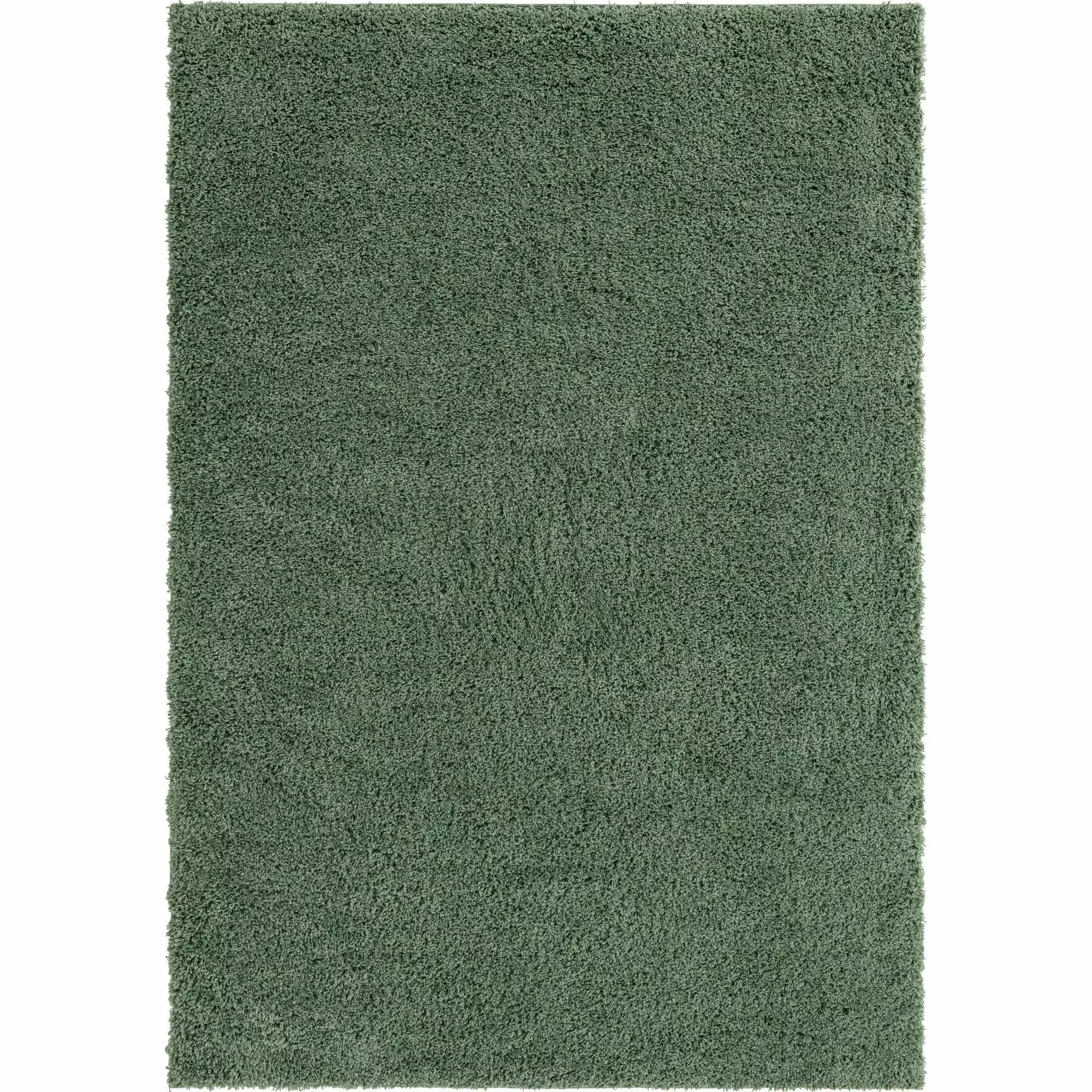 7x10 Solid Sage Green Rectangular Shag Area Throw Rug Soft Plush Living Room Bedroom Carpet Unique Loom