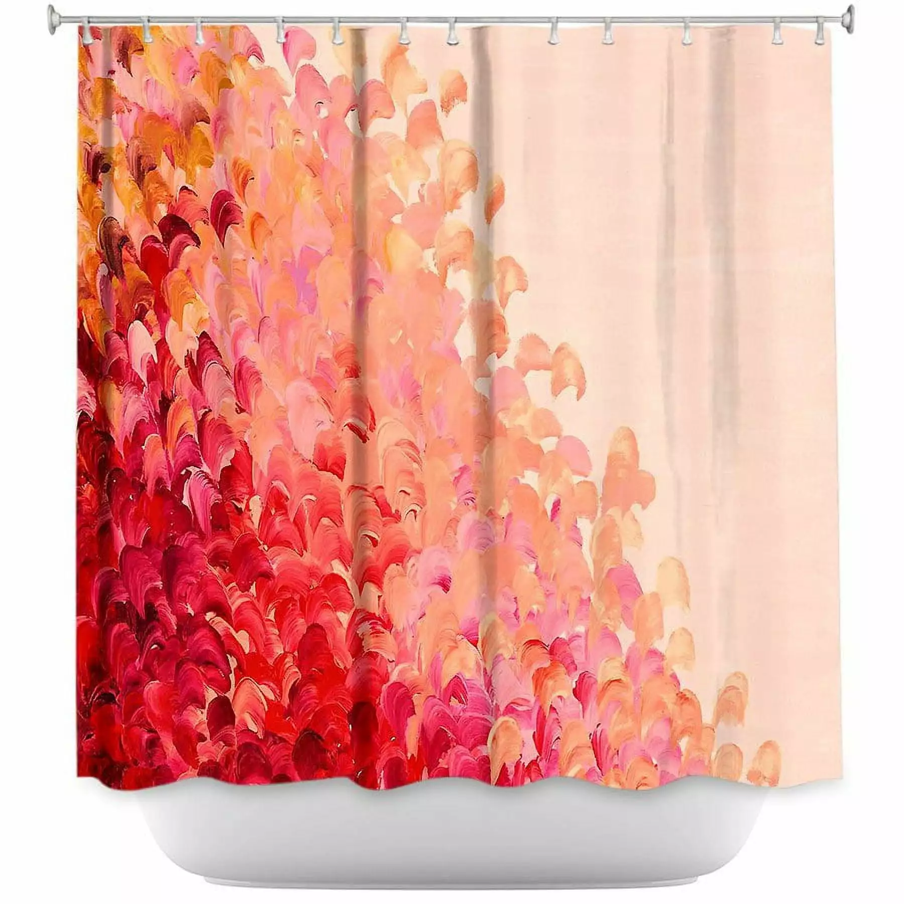 DiaNoche Designs Shower Curtain Creation Color Coral Pink Modern Bathroom