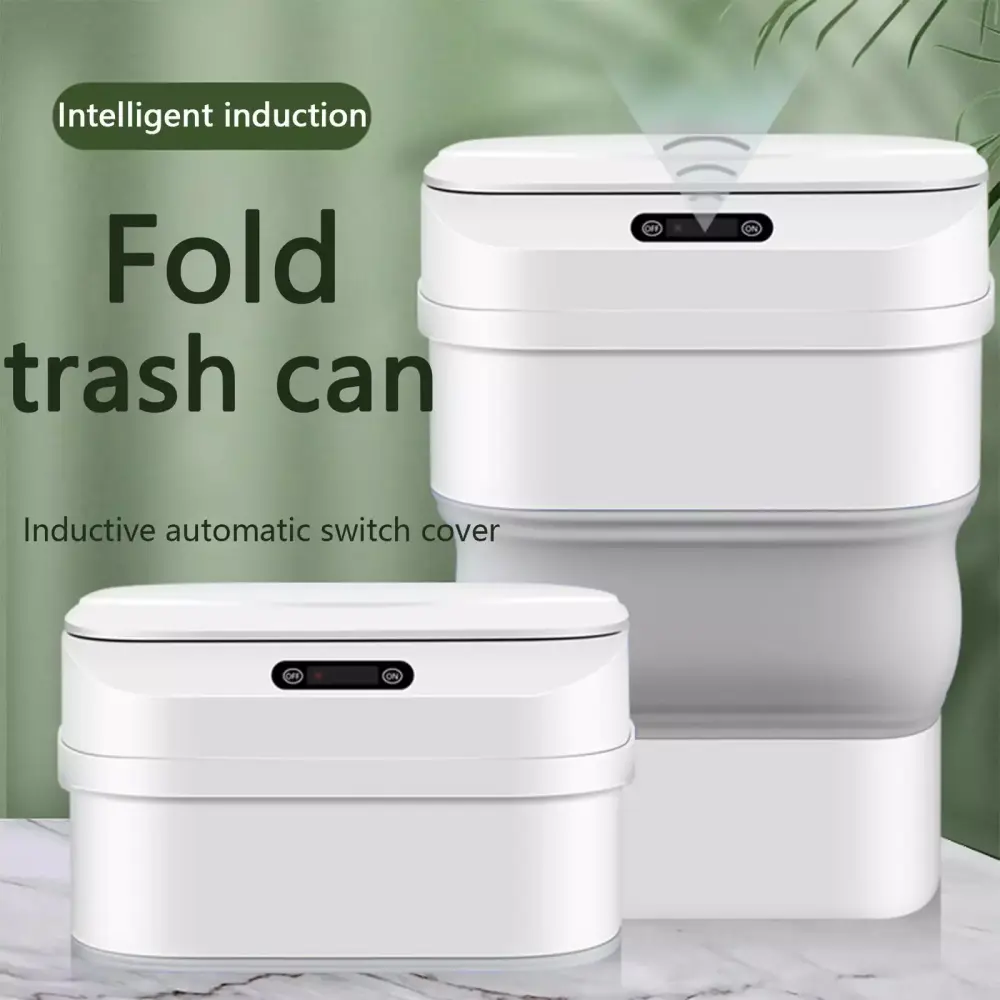 Dvkptbk 8L/17.5L Touchless Wireless Intelligent Induction Trash Can Automatic Lid Dustbin Foldable Car Garbage Can 20