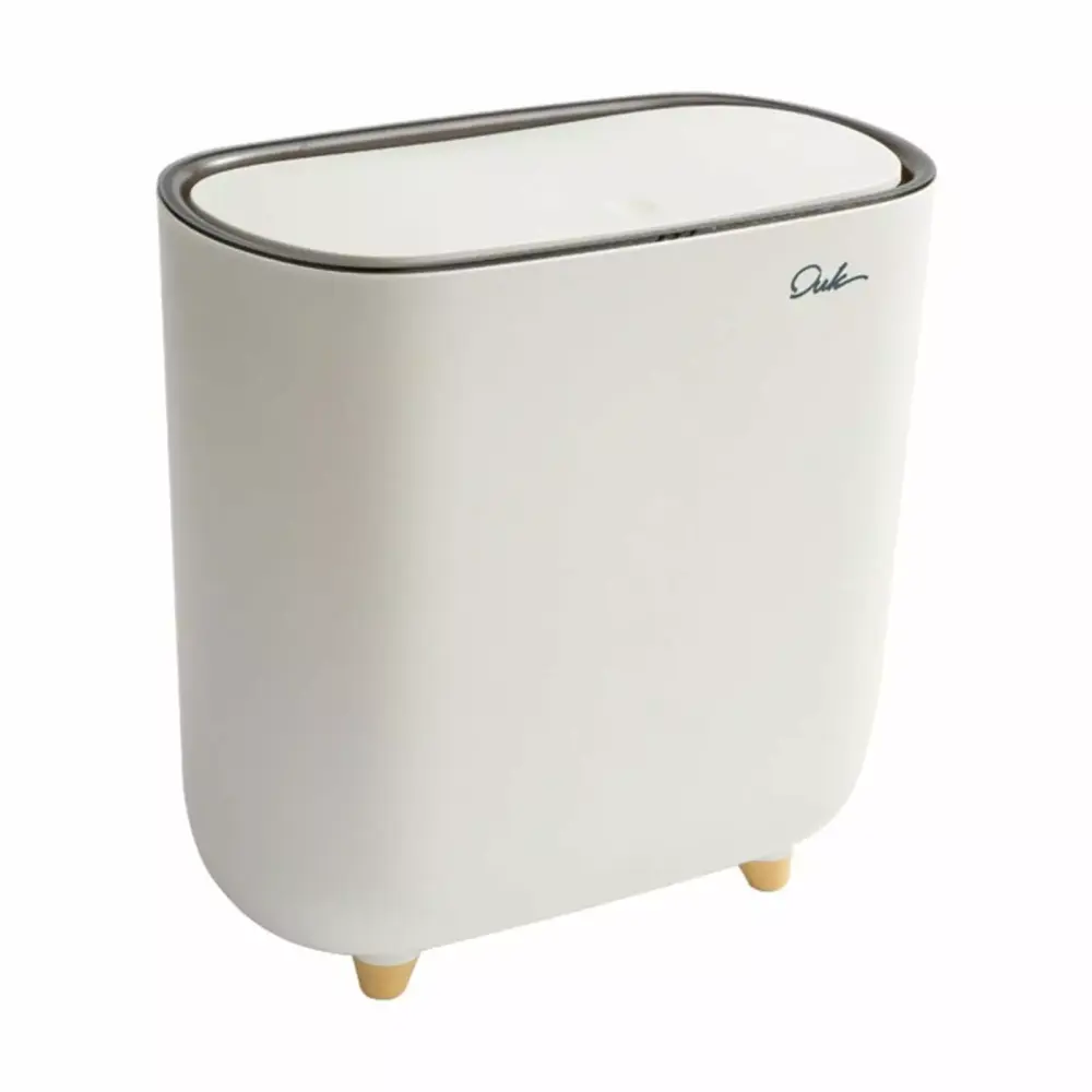 IMossad 1.5 Gallon Automatic Bathroom Trash Can Lid Slim Plastic Waste Bin Office Bedroom Living Room