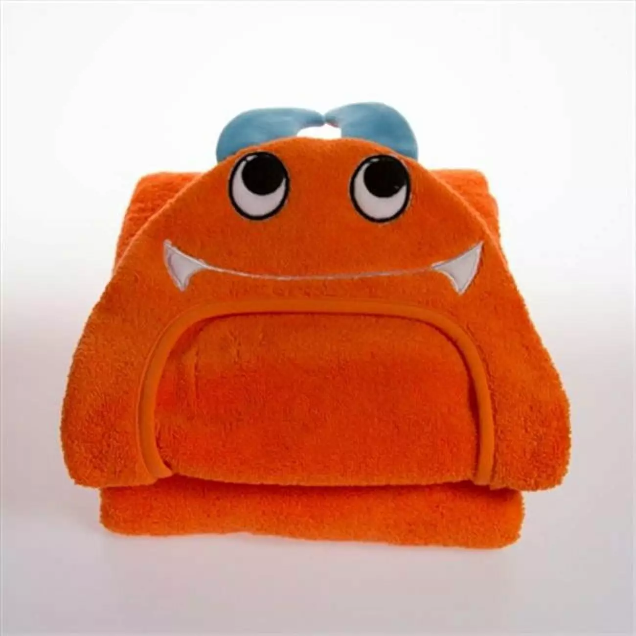 Little Ashkim HTM001 Baby Monster Hooded Turkish Towel - Orange 0-24 Months Infant Bath Towel