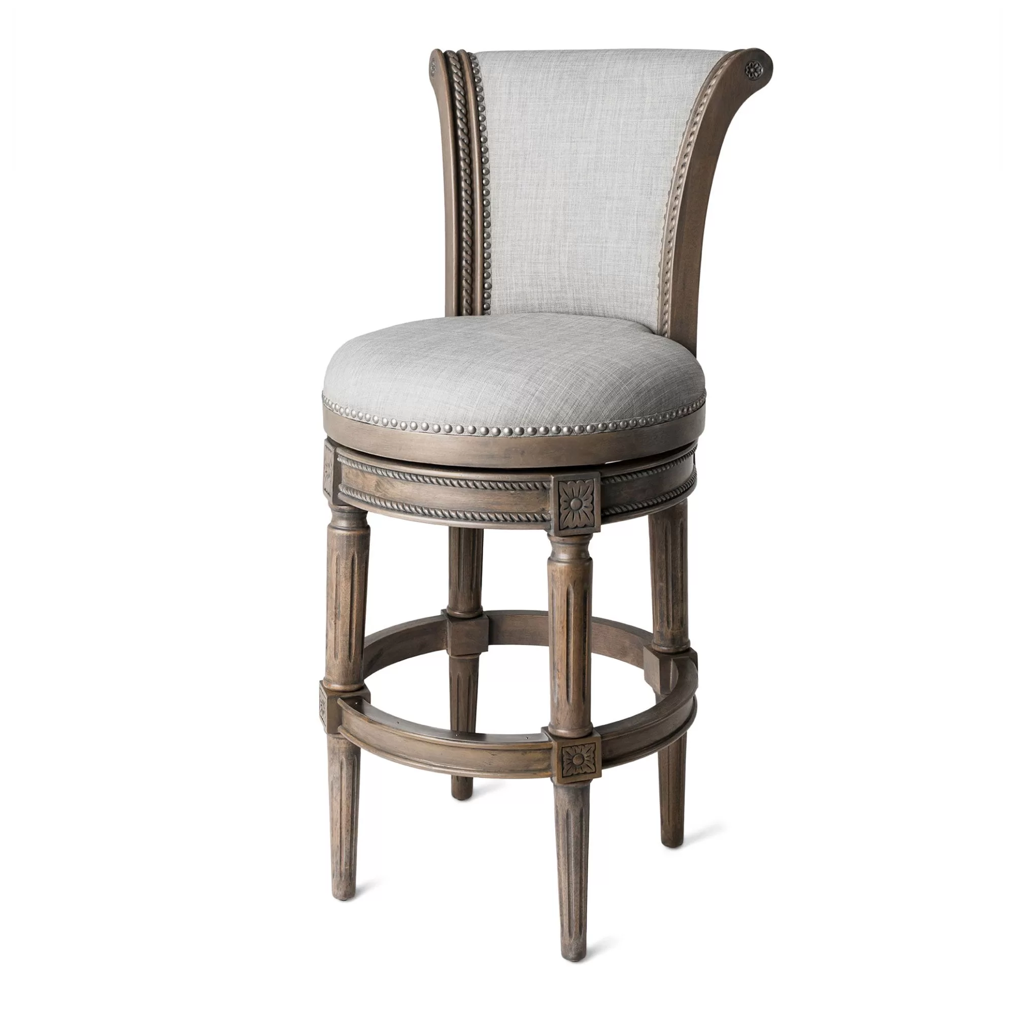 Maven Lane Pullman Wooden Swivel Kitchen Bar Stool Reclaimed Oak