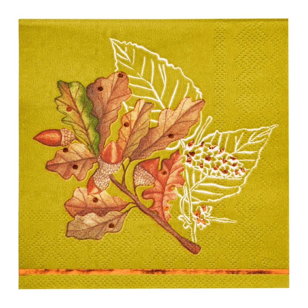 Acorn and Oak Paper Cocktail Napkin/20pk