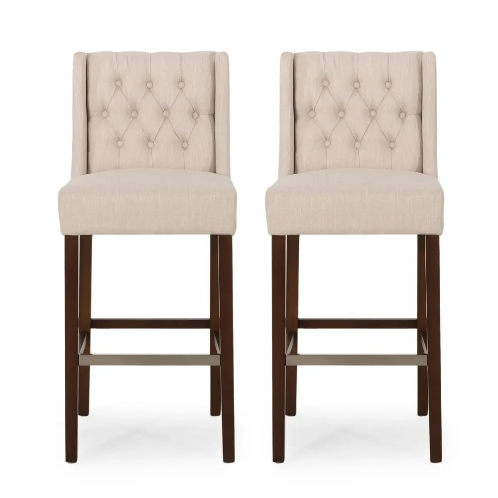Solstara - Upholstered Dining Barstool Button Tufted And Wing Back