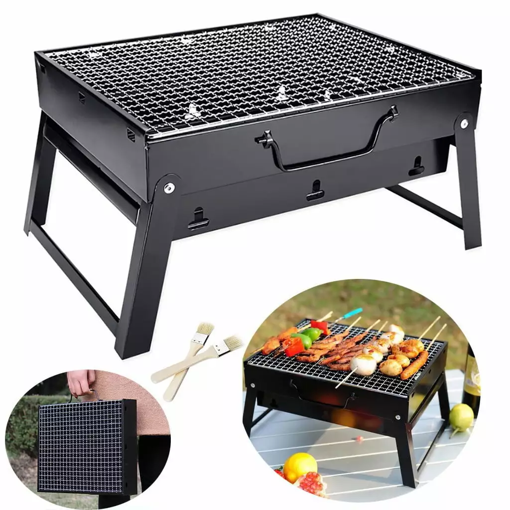 Milexda Grill Party BBQ Travel-friendly Patio Large Barbecue Outdoor Garden Steel Barbecue Grill