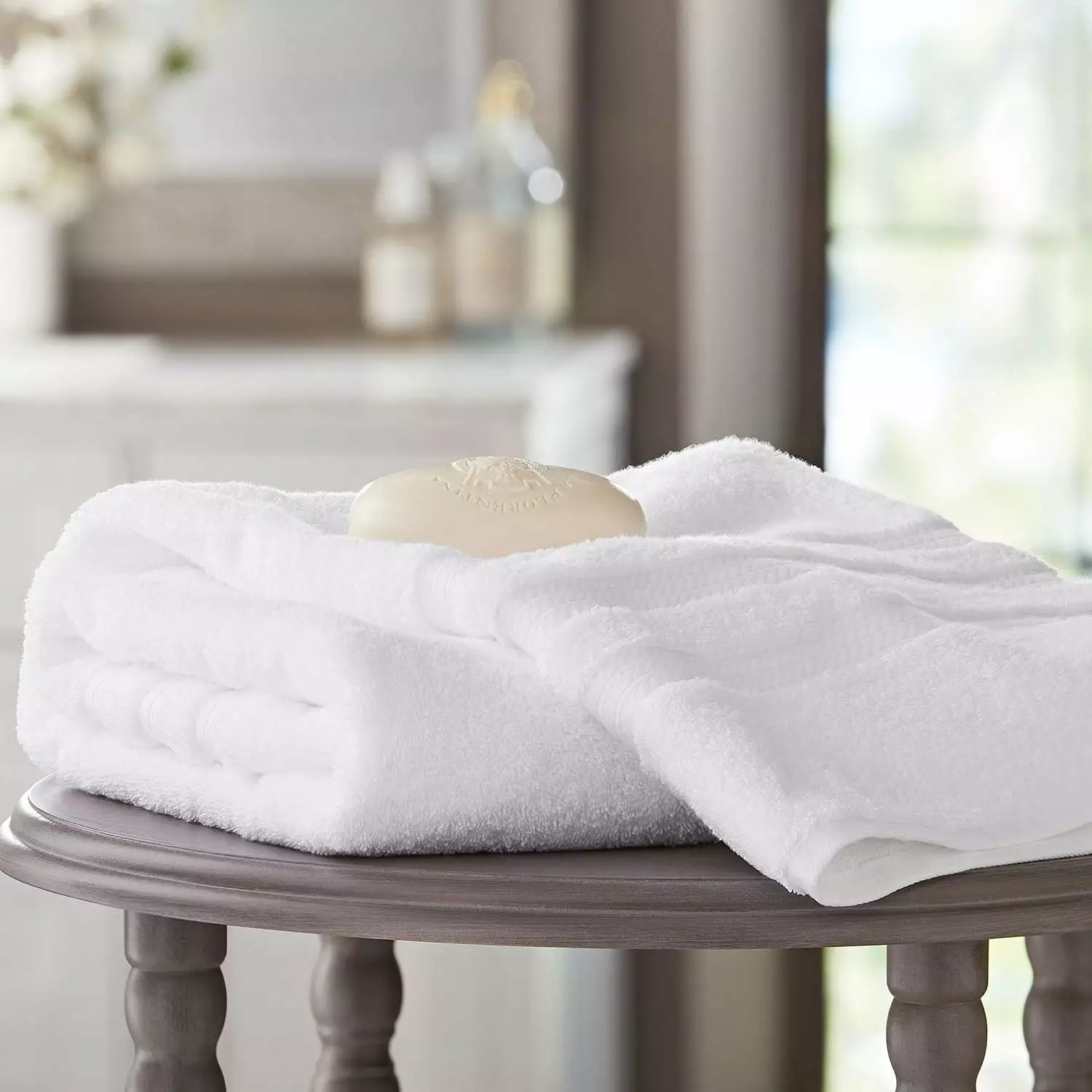Hotel Premier Gatherion 100% Cotton Luxury Bath Towel - White Plush Towel Spa & Bathroom Mm