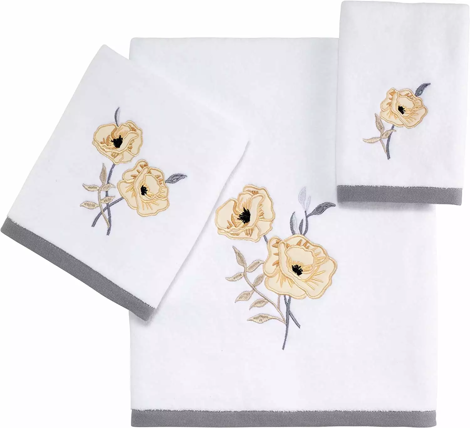 Avanti Linens Marielle 3 Pc Bath Towel Set - Luxury Cotton Towels Bathroom