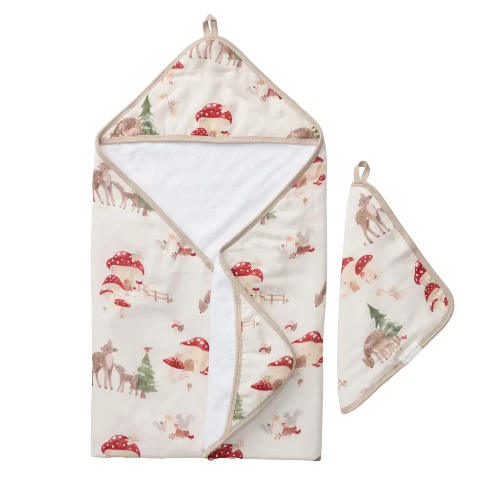 Quick-Dry Microfiber Hooded Towel Set-Forest Famili