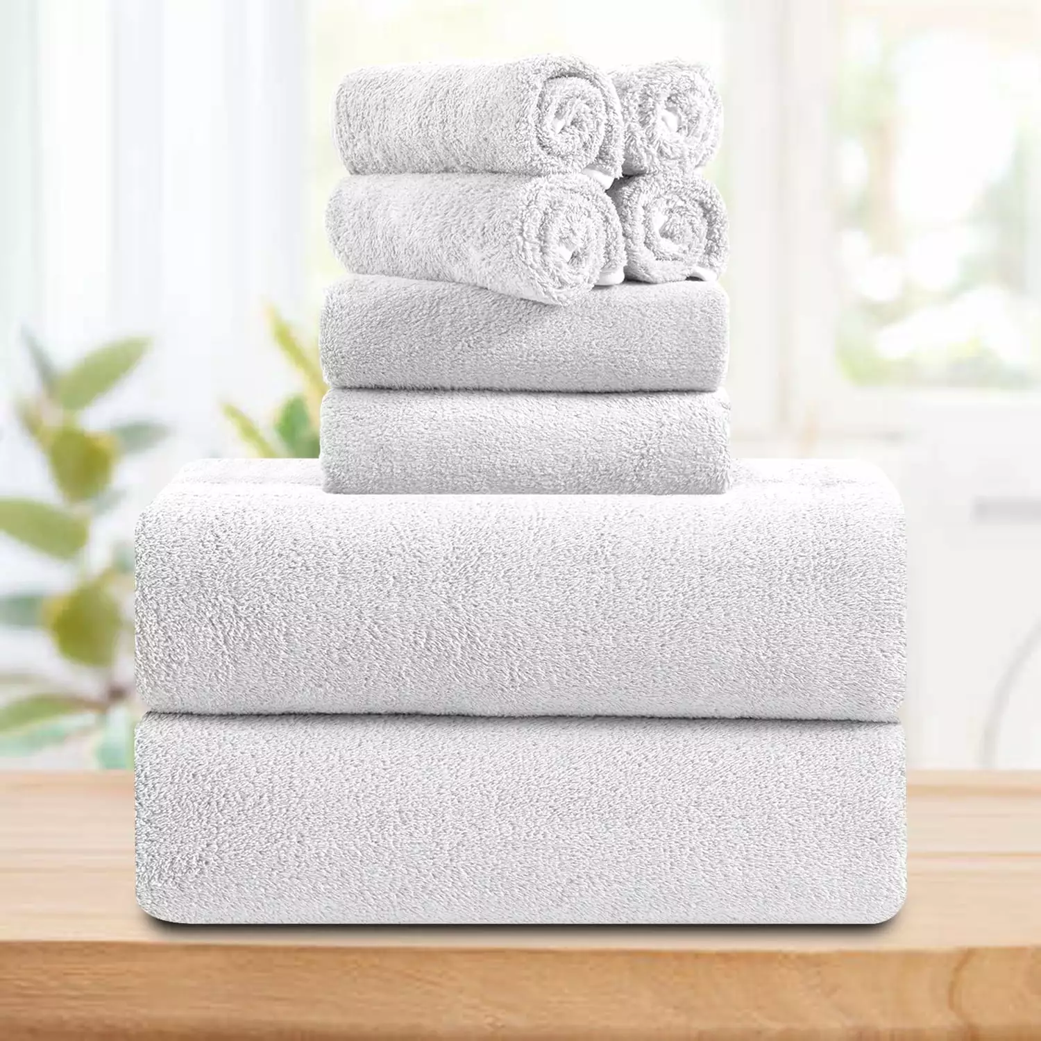 Smuge 8 Piece Oversized Bath Towel Set Microfiber Ultra Soft Plush 700 GSM Quick Dry