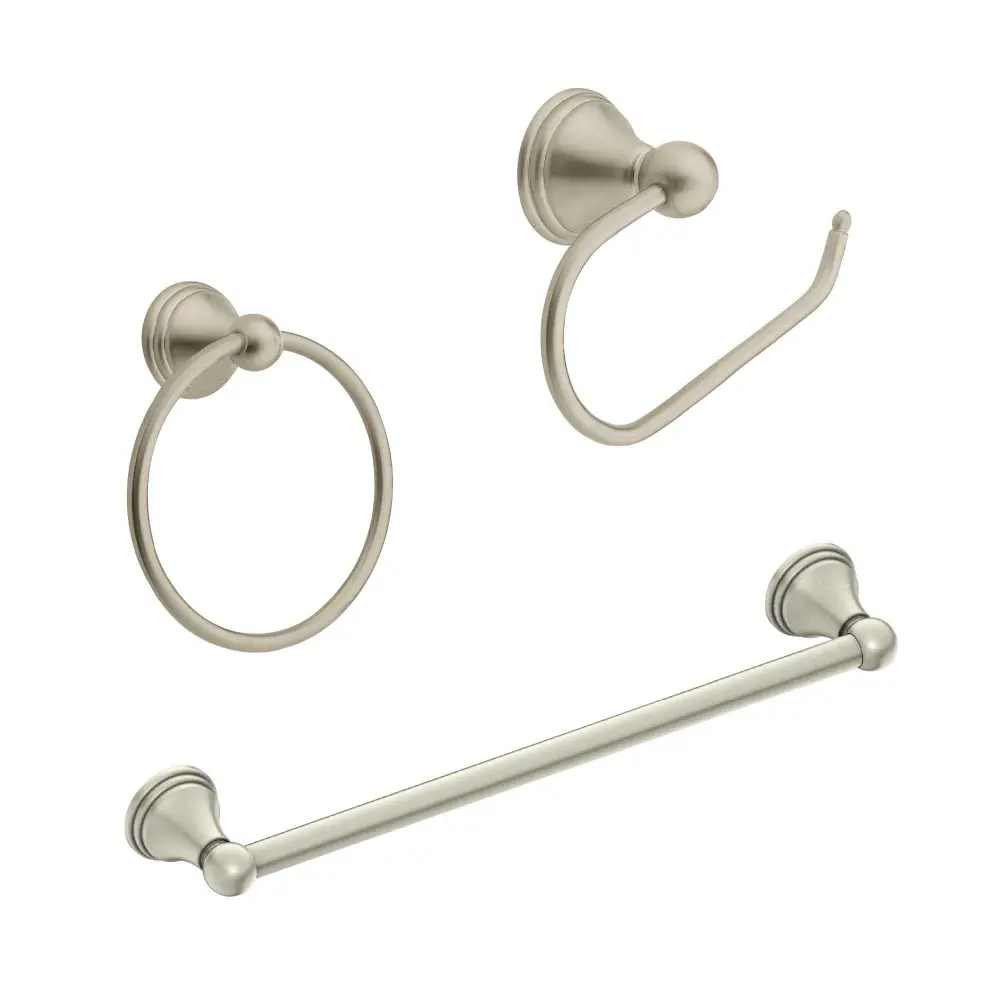 Preston 3-Piece Bathroom Set, Brushed Nickel