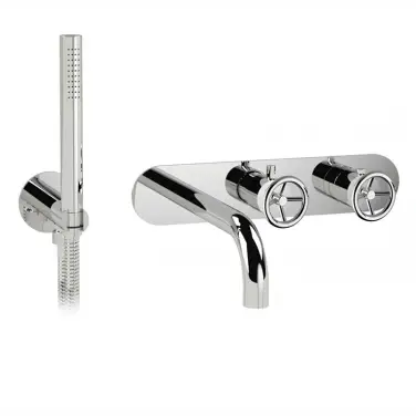 3/4" Thermostatic Wall Mounted Bath Faucet Hand Shower - DECORATIVE PLACE