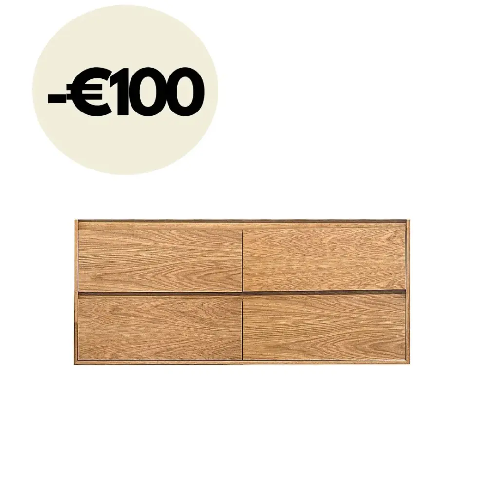 Bathroom furniture Scandinavian ANN - 150 cm - Oak Mirror