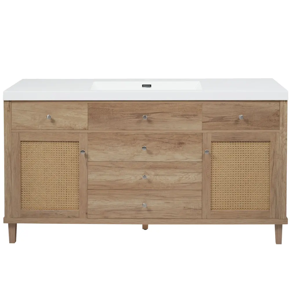 Bathroom Vanity Sink, 5 Legs, Velvety Close Drawers