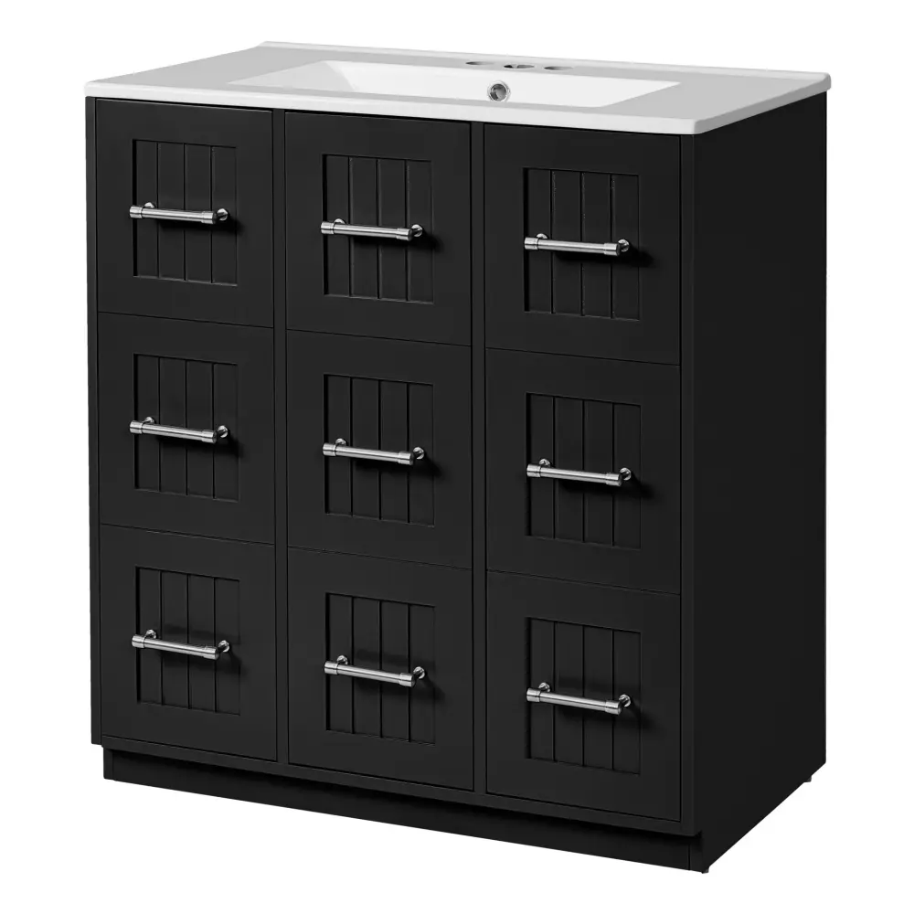 Bathroom Vanity Undermount Sink, Soft-Close Doors, Drawers, Porcelain Sink