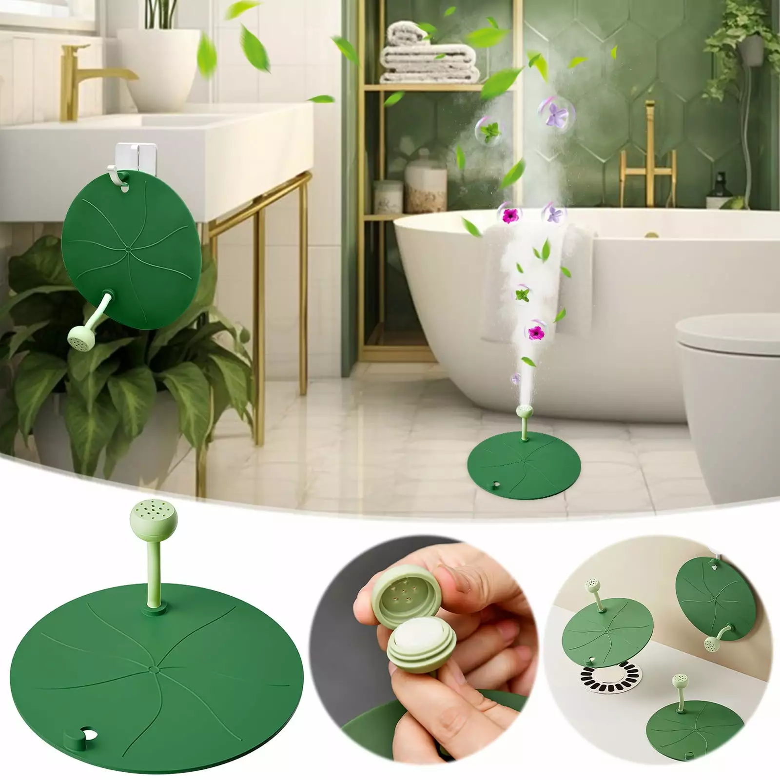 Dadatutu Floor Deodorant Mats Bathroom Sewer Floor Covers Sink Toilet Mats