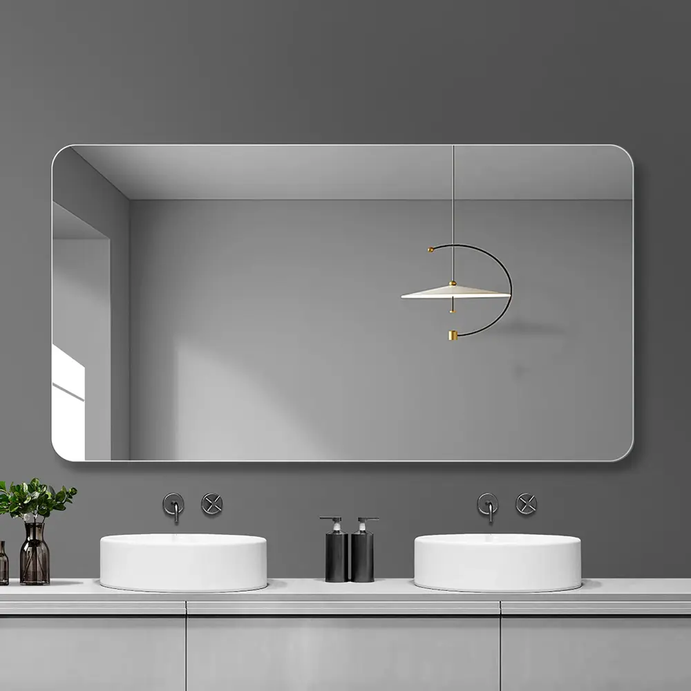 Bathroom Vanity Mirror, Wall Mounted Mirror Bathroom Anti-Fog Splash-proof - Clear