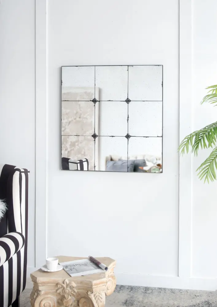 Traditional Decor Style Antique Glass Panel Mirror, Wall Mirror Bathroom Entryway Console Lean Against Wall