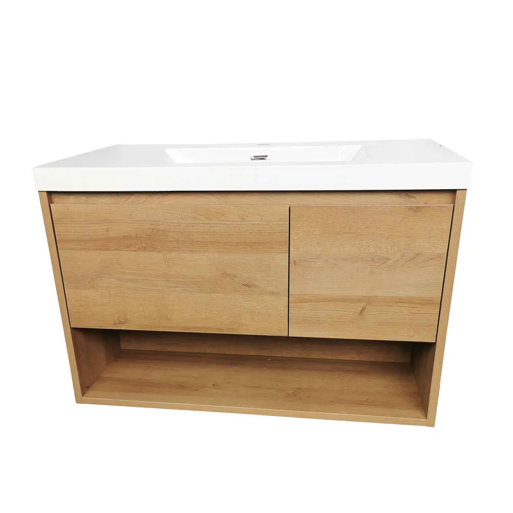 Wall-Mounted Vanity, 36" (Caramel Oak)