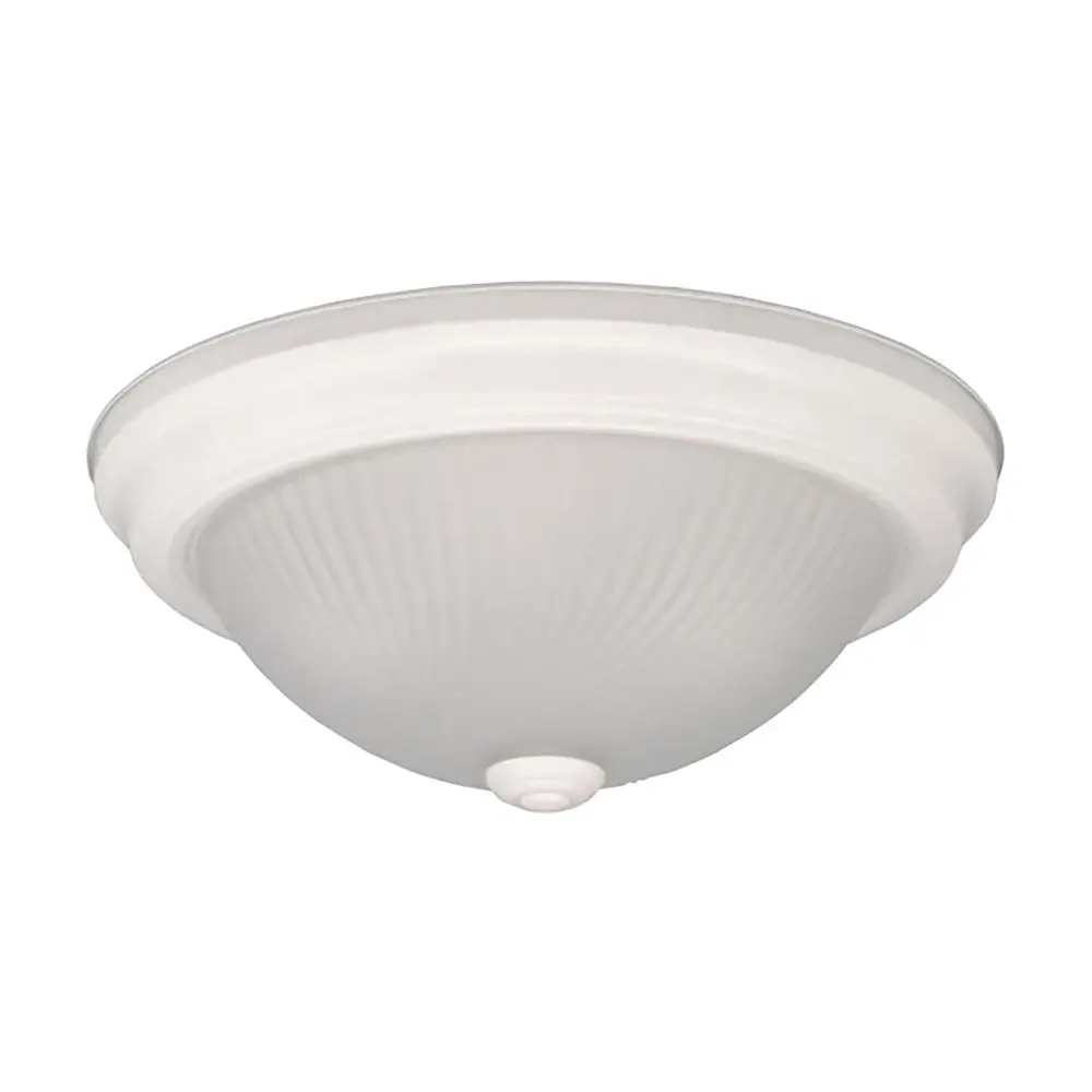 White Canarm Flush Mount Light, Opaque Swirl Glass