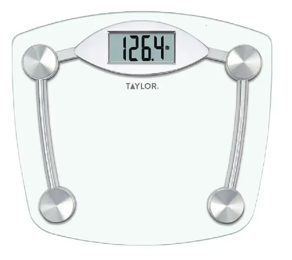 Taylor 75064192 Lithium Digital Glass Bath Scale Chrome Precision Weight Measurement