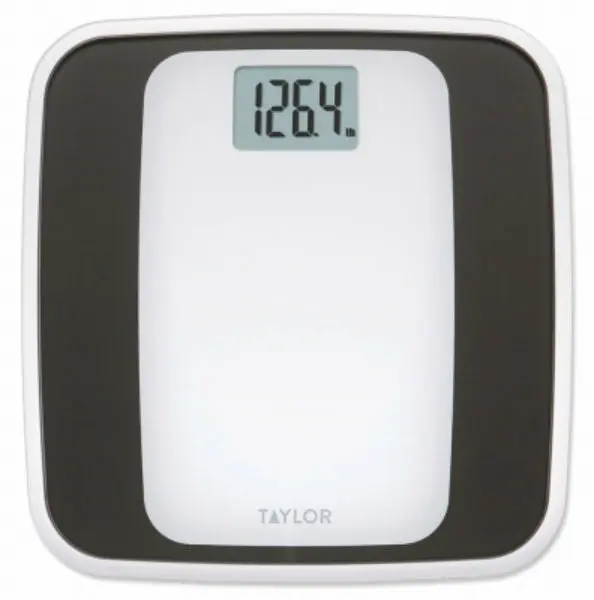 Taylor 76054012 Bright White Tempered Glass Digital Bath Scale 330 Lb Capacity